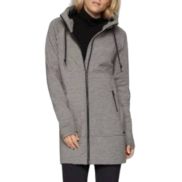 Athleta Women's XS Longer Stronger Hoodie Sweatshirt Jacket Zip Gray - Picture 1 of 11